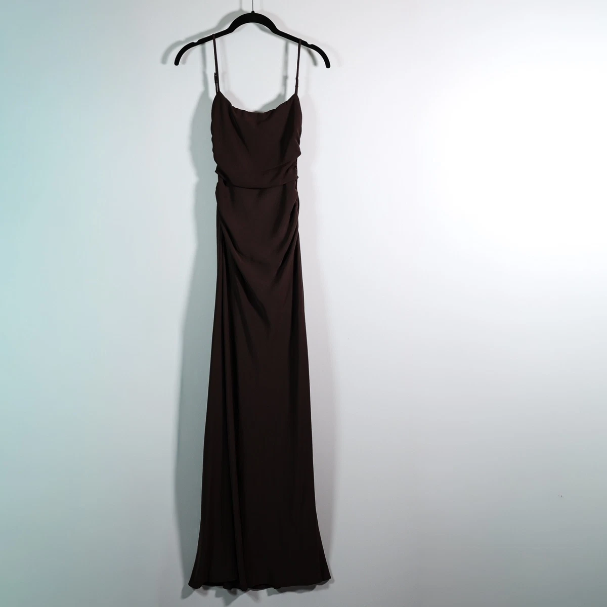 cotton dress women Zahra Diamante Cowl Mini Dress - Chocolate main image 1