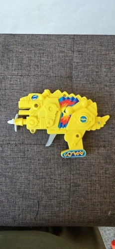 Vintage Wing Sang Toys Dragon Yellow Dinosaur Ray Gun Spark Fan 1987 As Is