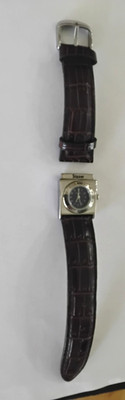 Stauer Ladies Square Watch With Alligator Strap~Needs Battery~Sold AS IS