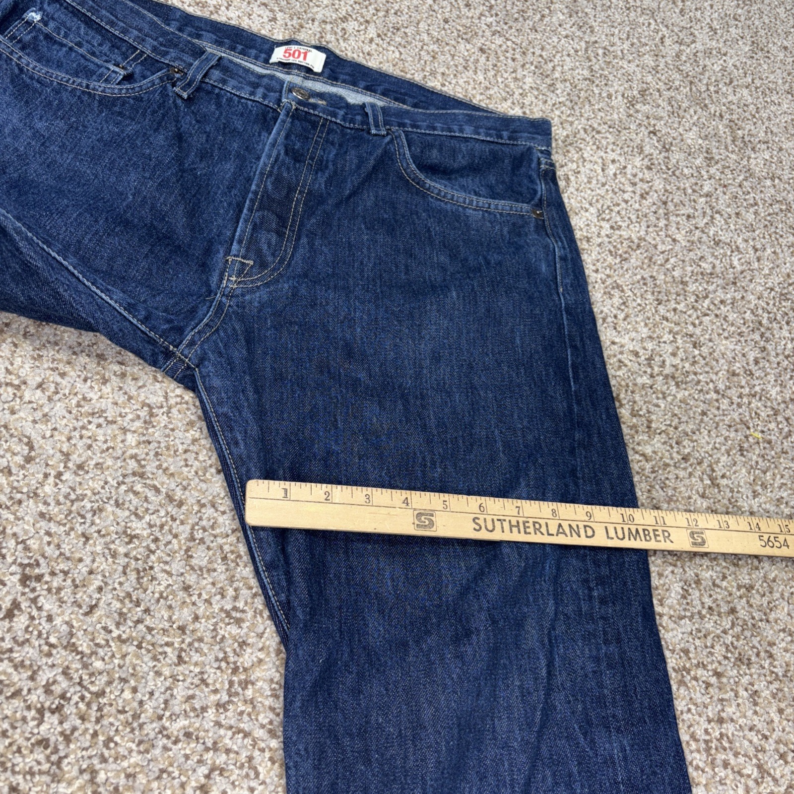 Levis Strauss 501 36x30 Fits 36x28 Button Fly Blue Denim Cotton Jeans - View 12