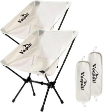 Backpacking Chair, Compact Portable 330 Lbs Capacity (White -2Pack