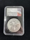 2001 $1 AMERICAN SILVER EAGLE NGC MS70, #49 of 100 ANNA CABRAL SIGNED POP 100!