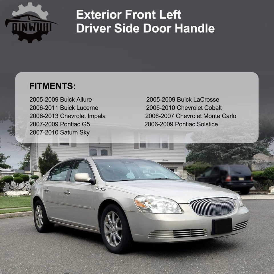 For Pontiac Solstice 2006-2009 Exterior Door Handle Driver Side Front | Chrome Foto 2 de 4