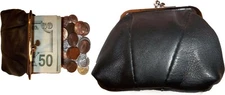 lot of 2 new women's leather change purse coin bag wallet bag hand coin case bn