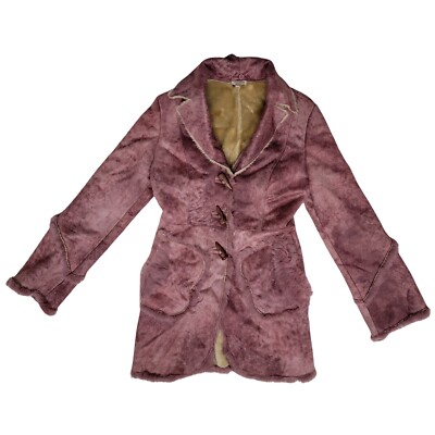 Miu Miu Shearling Coat Women's Size XS Pink Vintage Overcoat | eBay