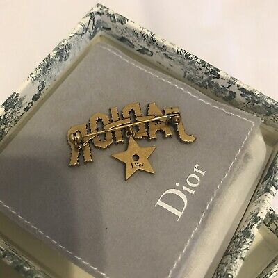Christian Dior J'adior Crystal Diamonte Gold Star Pin Brooch Christian Dior J'adior Crystal Diamonte Gold Star Pin Brooch