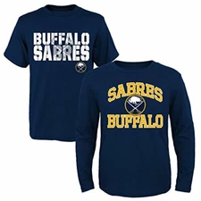 NHL Youth Boys 8-20 Sabres 6Piece Long & Short sleeve Tee Set, S(8), Assorted