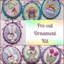 Pre-Cut Wool Blend Felt Happy Easter Ornament Kit - Mini Penny Rug
