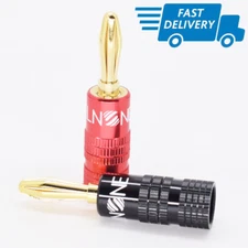 24pcs ELNONE High Quality Gold Plated Speaker Banana Plug Male Audio Connectors