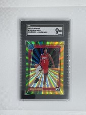 2021 Donruss Jalen Green Rated Rookie #209 Holo Yellow Green Laser Graded SGC 9