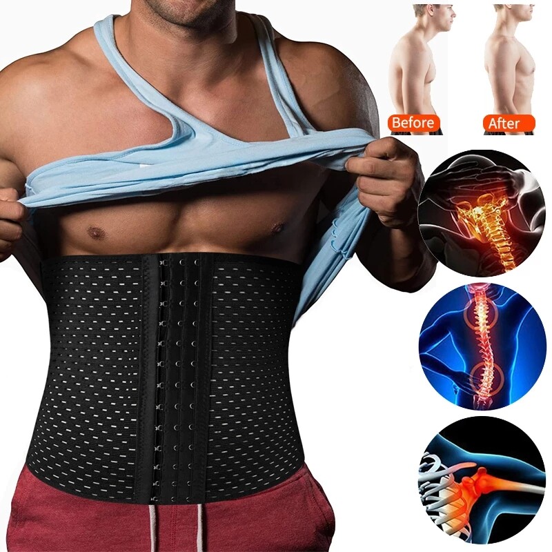 US Men's Weight Loss Waist Trainer Slimming Body Shaper Girdle Sports Gym  Belts