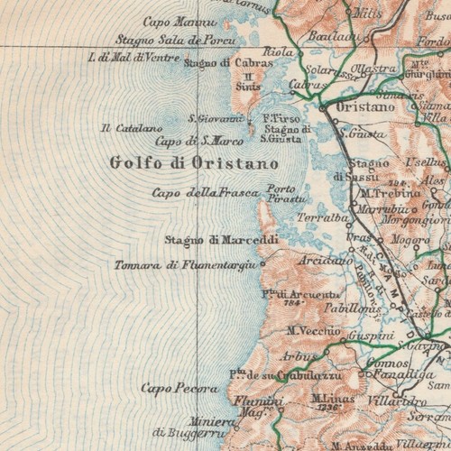 SARDINIA Original map ITALY 1930 ITALY Antique Vintage map SARDEGNA Cagliari - Picture 6 of 8