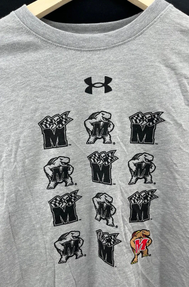 NUEVA Camiseta Suelta Maryland Terrapins UMD Terps Under Armour UA Gris LS Juvenil M Foto 2 de 4