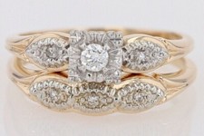 2 Ct Round Cut Simulated Diamond Wedding Bridal Ring Set 14K Yellow Gold Plated
