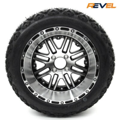 14'' Megastar Wheel on 23x10R14 KTW PMX AT Tire, Single Golf Cart Wheel & Tire