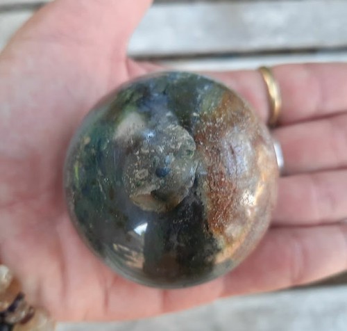 Ocean Jasper Sphere, Happiness, Joy, Uplifting, Healthier Habits, Release - Picture 3 of 11