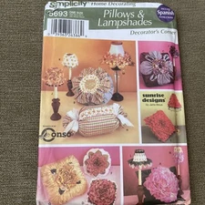 Vintage Simplicity #5693 Home Decor Pillows & Lampshades - UNCUT