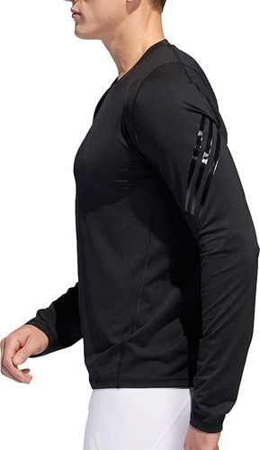 New Adidas Black S Mens Small Long Sleeve Own The Run Color Block T-Shirt DZ8423 - Picture 2 of 5