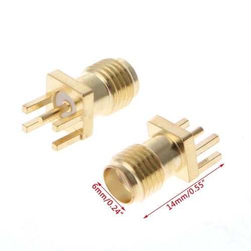 10 Pcs SMA Female Jack Solder Edge 1.6mm Space PCB Mount Straight RF Connector - Zdjęcie 2 z 8