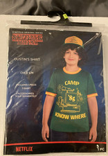 NEW Netflix Stranger Things Dustin's Shirt Child Sz S/M Small-Medium Camp Green
