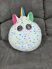 Ty Squish-A-Boo Harmonie White With Multicolor Spots 10" Plush Toy
