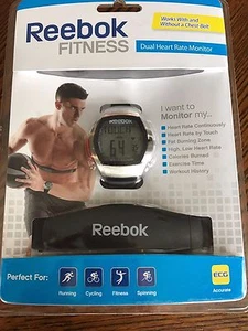 Reebok Fitness double moniteur de fréquence cardiaque. Nouveauté. RB1171BK