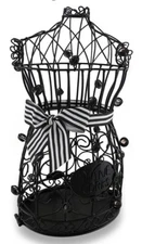 Wine Cork Cage Holder Black  Corset Shaped