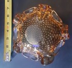 Murano Controlled Bubble Amber Clear Yellow Candy Dish Bullicante — photo 3