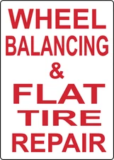 WHEEL BALANCING & FLAT TIRE REPAIR AUTO STROFRONT AD | Adhesive Vinyl Sign Decal