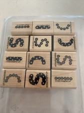 Stampin Up 2002ALPHA BUILDERS ACCESSORIES -Wood Mounted Rubber Stamp Set of 12