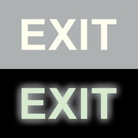 4 Aufkleber Exit 10Cm Tattoo Klebefolie Nachleuchtend Leuchtet Im Dunkeln Nacht