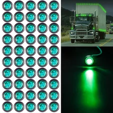 5-50Pcs 12V LED Car 3/4" Round Side Marker Light Lorry Button Lamp Off-Road Lot