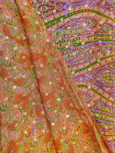 Pure Silk Saree Indian Vintage Sari Georgette Chinon Printed Fabric PGS1724 - Picture 8 of 9