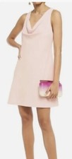 65 NWT Alice + Olivia Sleeveless Cowl Neck A Line Mini Dress Pink Blush 6 $295