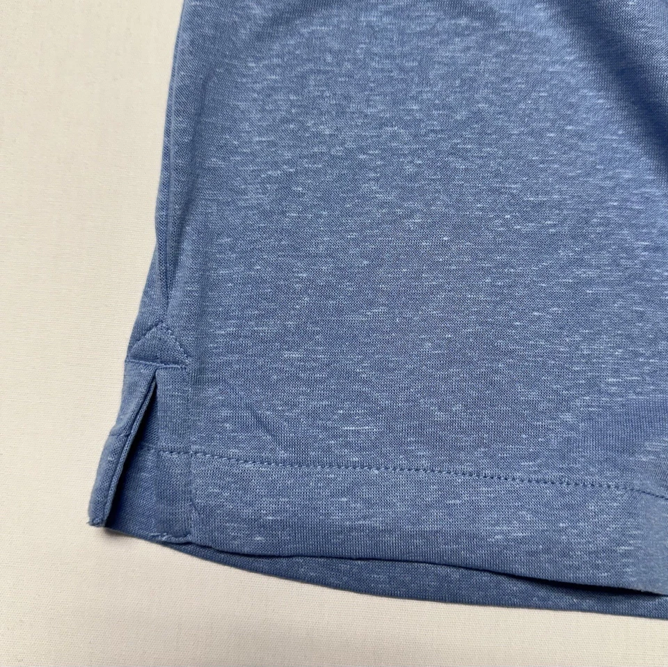 Daniel Cremieux Men Shirt Large Button Linen Cotton Jersey Short Sleeve Blue $85 - Image 4 of 4