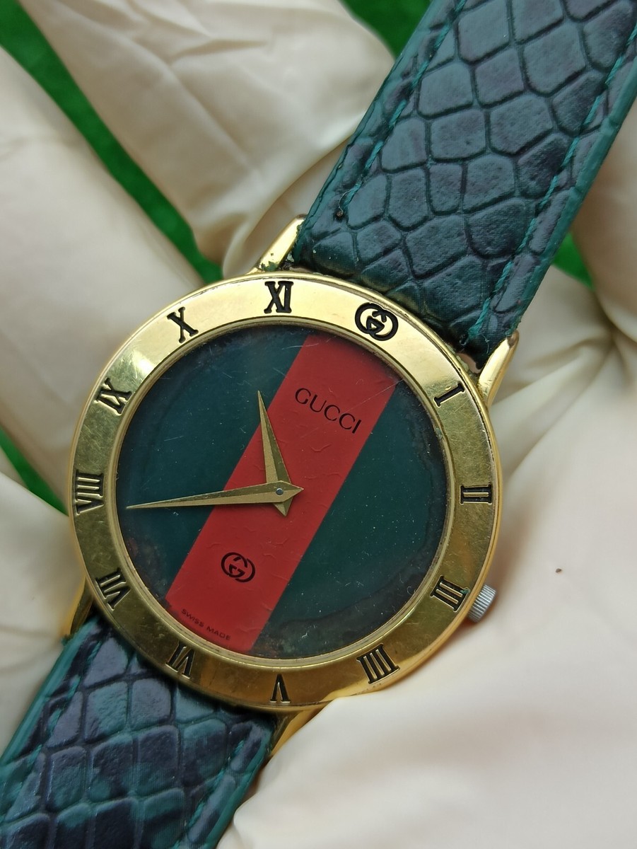 Rare Luxury GUCCI 3000 M Gold Casual & Sporty Outfits Watch