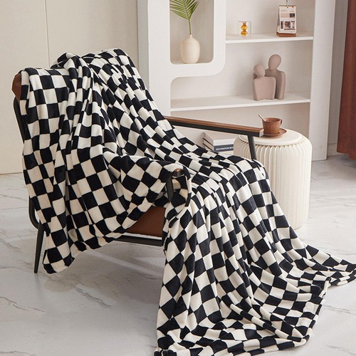 Throw Checked Large Polar Warm Soft Blanket Sofa Bed GX V0H8 Travel Car H4R9 - Picture 2 of 15