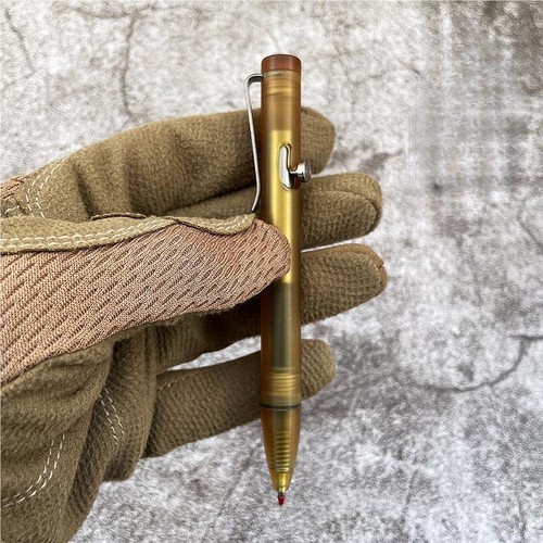 PEI Titanium Bolt Action Pen Signature Writing Ballpoint Pen Compact Size EDC - Picture 2 of 10