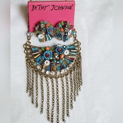 Betesy Johnson Jewelry (earrings and necklace SET). NWOT