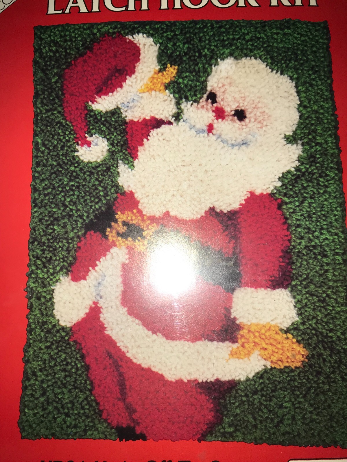 NOS 1986 NATIONAL YARN CRAFTS XR64 Christmas HAT'S OFF TO SANTA Latch Hook Kit