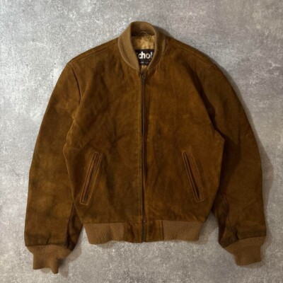 Schott Suede Leather Jacket Blouson Men Size 38 Brown