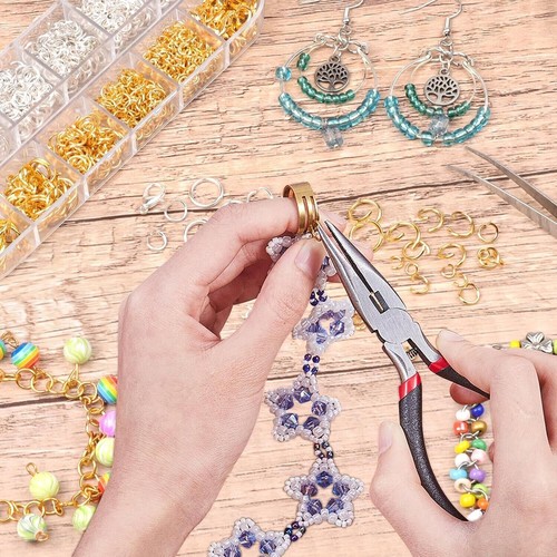 1200x Jump Rings Connectors Lobster Clasps Open Tool Pliers for Jewellery Making - Picture 13 of 14