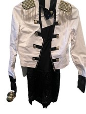 Revolution Dancewear White  Black Costume, Small Adult