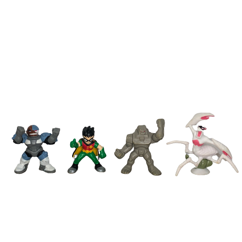 Teen Titans Action Figure Lot Bandai Mini Figure Cyborg Robin Cinderblock Set 4 - Picture 1 of 13