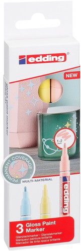 Edding 751 Glanz-Lackmarker Pastellfarben 3er-Set Pastell-Blau, -Gelb, -Pink - Bild 3 von 4