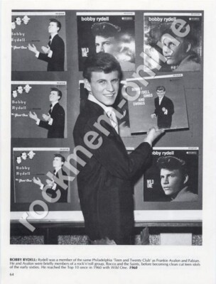 Bobby Rydell Wild One book photo 1960 TAM3