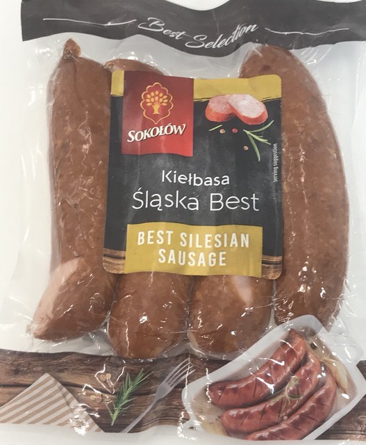 Kielbasa Slaska Polish Smoked Sausage 2 X 350g Pork & Beef Sausage for