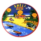 Vintage Super Shell Gasoline Sign - 400 Extra Dry Gas Oil Pump Porcelain Sign