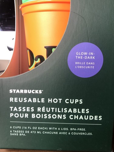 NUOVO 2020 Starbucks Halloween Drop "GLOW IN THE DARK" Set di tazze calde riutilizzabili! ๐ - Foto 3 di 6