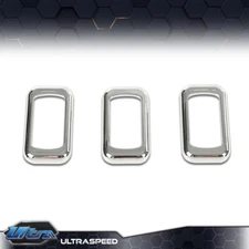 Fit For Peterbilt Freightliner Kenworth 3pcs Rocker Switch Trim Bezel Chrome